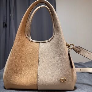 Coach Two-Tone Cream and Tan Shoulder Bag